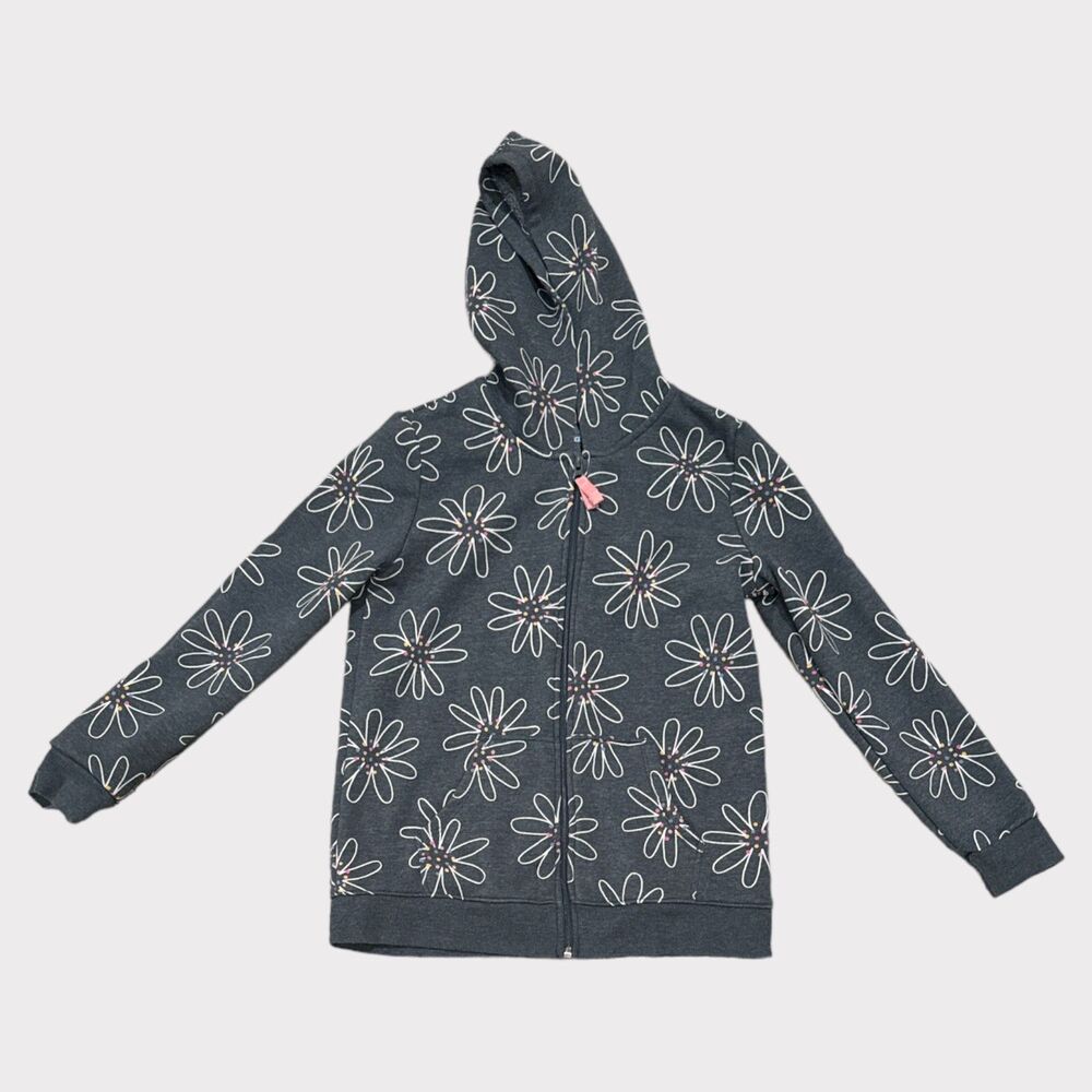 Cat & Jack Floral Zip-Up Hoodie - SZ L (10/12)